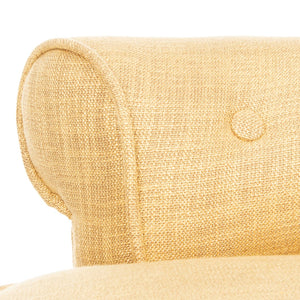 Safavieh Georgia Vanity Stool - Elegant Button-Tufted Design With Birch Legs For Chic Comfort In Any Space Gold MCR4546E