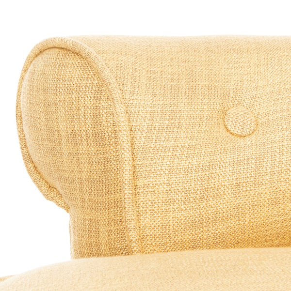 Safavieh Georgia Vanity Stool - Elegant Button-Tufted Design With Birch Legs For Chic Comfort In Any Space Gold MCR4546E