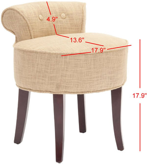 Safavieh Georgia Vanity Stool - Elegant Button-Tufted Design With Birch Legs For Chic Comfort In Any Space Gold MCR4546E