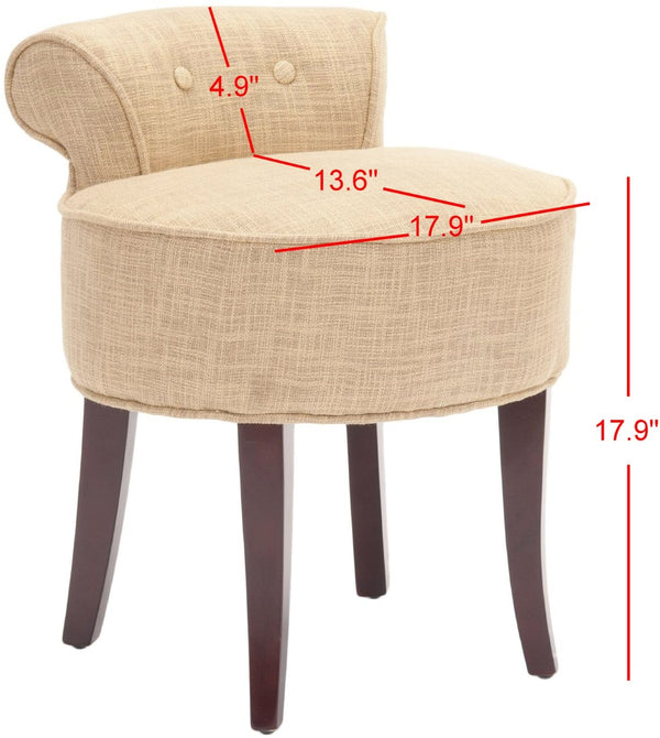 Safavieh Georgia Vanity Stool - Elegant Button-Tufted Design With Birch Legs For Chic Comfort In Any Space Gold MCR4546E