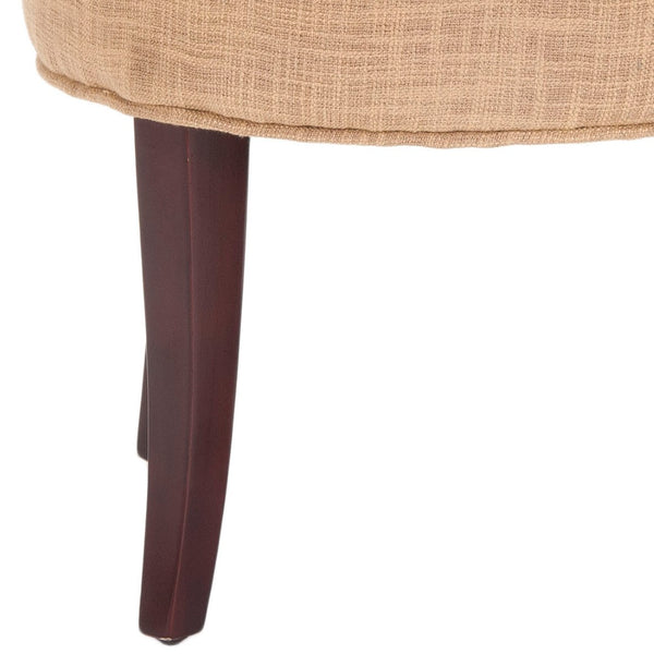 Safavieh Georgia Vanity Stool - Elegant Button-Tufted Design With Birch Legs For Chic Comfort In Any Space Gold MCR4546E
