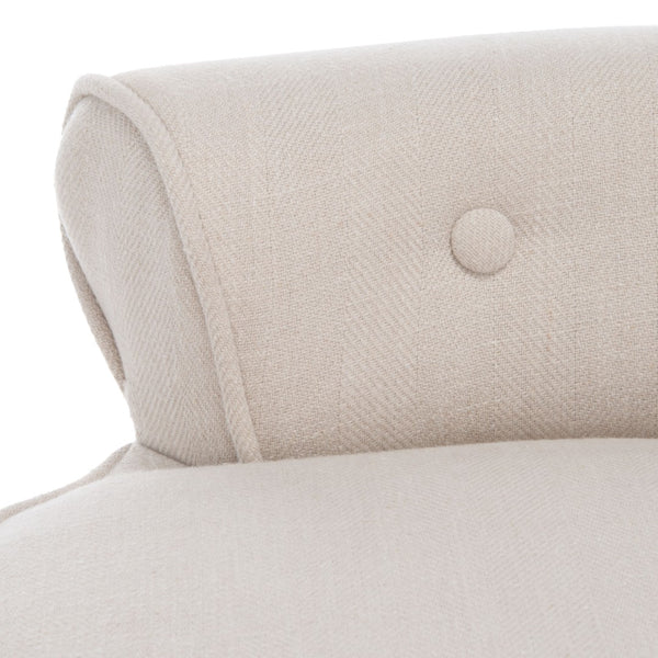 Safavieh Georgia Vanity Stool - Elegant Button-Tufted Design With Birch Legs For Chic Comfort In Any Space Beige MCR4546G