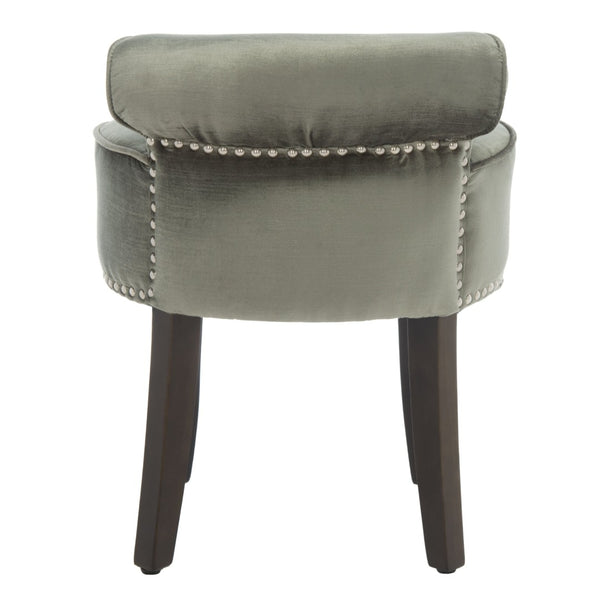 Safavieh Georgia Vanity Stool - Elegant Button-Tufted Design With Birch Legs For Chic Comfort In Any Space Sage MCR4546H