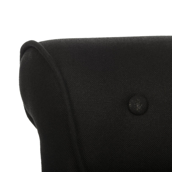Safavieh Georgia Vanity Stool - Elegant Button-Tufted Design With Birch Legs For Chic Comfort In Any Space Black MCR4546J