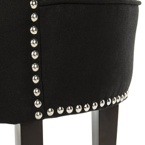 Safavieh Georgia Vanity Stool - Elegant Button-Tufted Design With Birch Legs For Chic Comfort In Any Space Black MCR4546J