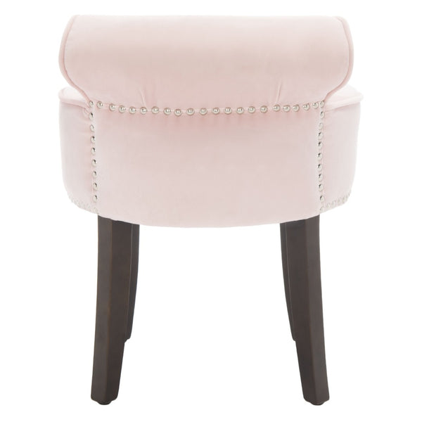 Safavieh Georgia Vanity Stool - Elegant Button-Tufted Design With Birch Legs For Chic Comfort In Any Space Blush MCR4546K