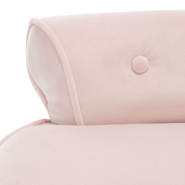 Safavieh Georgia Vanity Stool - Elegant Button-Tufted Design With Birch Legs For Chic Comfort In Any Space Blush MCR4546K
