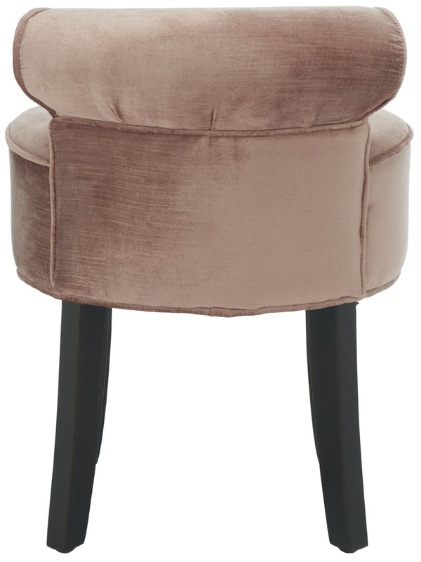 Safavieh Georgia Vanity Stool - Elegant Button-Tufted Design With Birch Legs For Chic Comfort In Any Space Champagne MCR4546Q