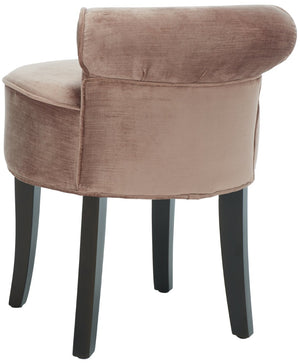 Safavieh Georgia Vanity Stool - Elegant Button-Tufted Design With Birch Legs For Chic Comfort In Any Space Champagne MCR4546Q
