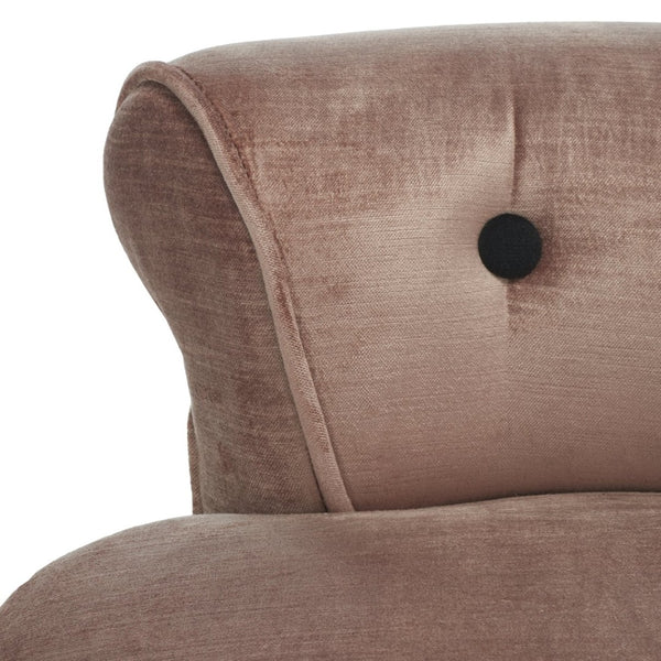 Safavieh Georgia Vanity Stool - Elegant Button-Tufted Design With Birch Legs For Chic Comfort In Any Space Champagne MCR4546Q