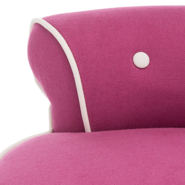 Safavieh Georgia Vanity Stool - Elegant Button-Tufted Design With Birch Legs For Chic Comfort In Any Space Fuchsia / Cream MCR4546R