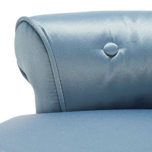 Safavieh Georgia Vanity Stool - Elegant Button-Tufted Design With Birch Legs For Chic Comfort In Any Space Teal MCR4546S