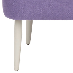 Safavieh Morgan Accent Chair - Cheerful Mid-Century Modern Design With Striped Upholstery And Birch Legs Purple MCR4548C