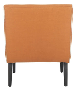 Safavieh Mandell Accent Chair - Mid-Century Modern Design With Button-Tufted Back For Stylish Home Decor Orange/Black MCR4552A