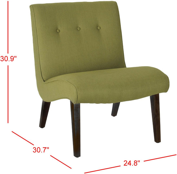 Safavieh Mandell Accent Chair - Vintage-Inspired Button-Tufted Design In Sweet Pea Green For Modern Spaces MCR4552C
