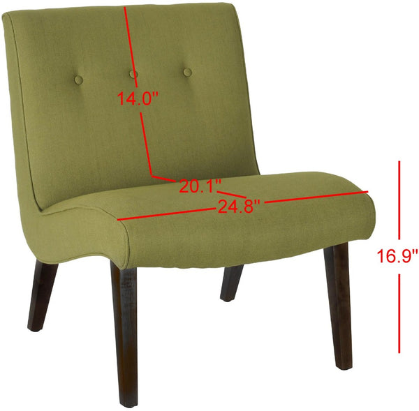 Safavieh Mandell Accent Chair - Vintage-Inspired Button-Tufted Design In Sweet Pea Green For Modern Spaces MCR4552C