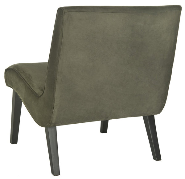 Safavieh Mandell Accent Chair - Mid-Century Modern Design With Button-Tufted Back For Stylish Home Decor Forest Green MCR4552D
