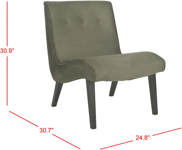 Safavieh Mandell Accent Chair - Mid-Century Modern Design With Button-Tufted Back For Stylish Home Decor Forest Green MCR4552D