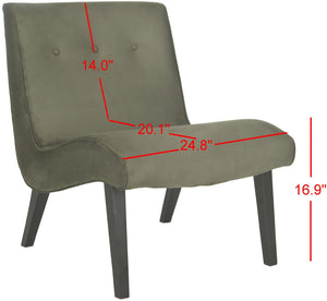 Safavieh Mandell Accent Chair - Mid-Century Modern Design With Button-Tufted Back For Stylish Home Decor Forest Green MCR4552D
