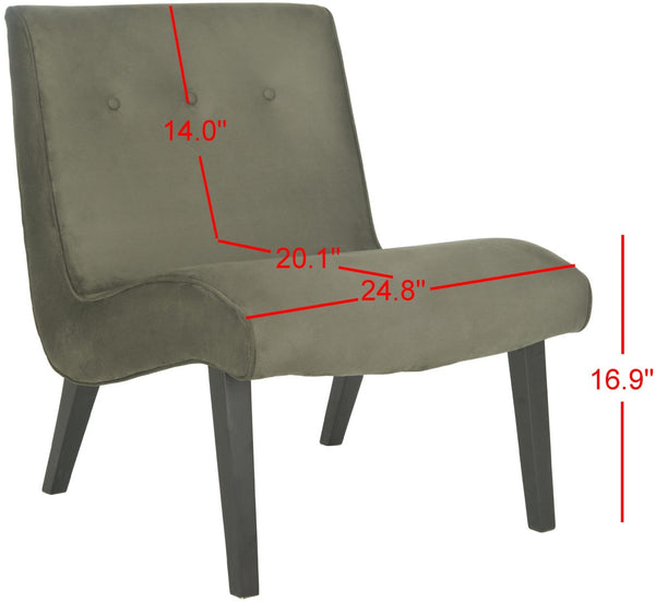 Safavieh Mandell Accent Chair - Mid-Century Modern Design With Button-Tufted Back For Stylish Home Decor Forest Green MCR4552D