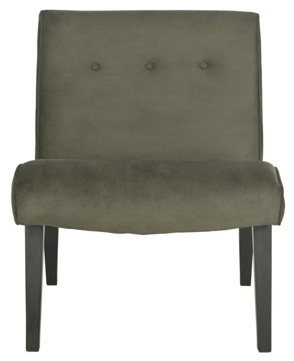 Safavieh Mandell Accent Chair - Mid-Century Modern Design With Button-Tufted Back For Stylish Home Decor Forest Green MCR4552D