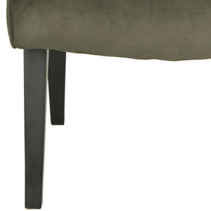 Safavieh Mandell Accent Chair - Mid-Century Modern Design With Button-Tufted Back For Stylish Home Decor Forest Green MCR4552D