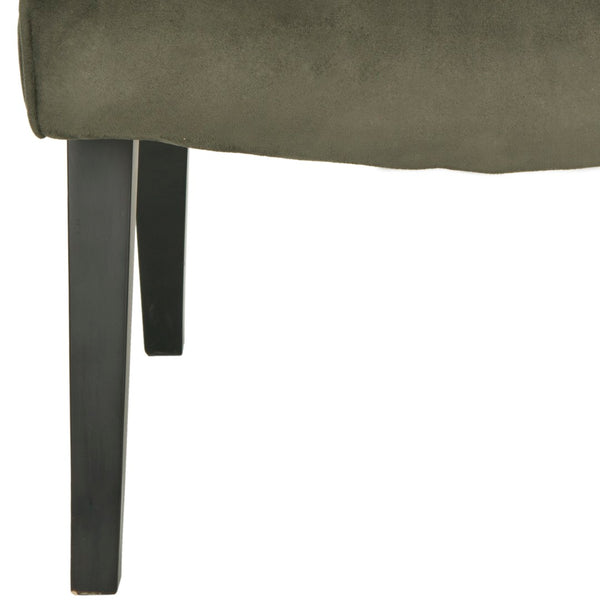Safavieh Mandell Accent Chair - Mid-Century Modern Design With Button-Tufted Back For Stylish Home Decor Forest Green MCR4552D
