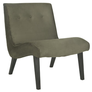 Safavieh Mandell Accent Chair - Mid-Century Modern Design With Button-Tufted Back For Stylish Home Decor Forest Green MCR4552D