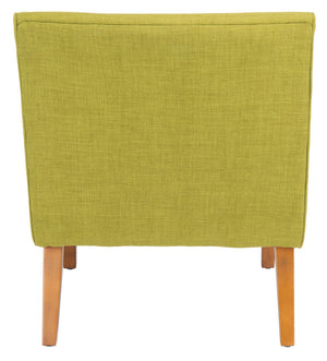 Safavieh Mandell Accent Chair In Sweet Pea Green – Mid-Century Modern Design With Button-Tufted Backrest MCR4552E
