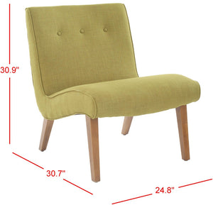 Safavieh Mandell Accent Chair In Sweet Pea Green – Mid-Century Modern Design With Button-Tufted Backrest MCR4552E