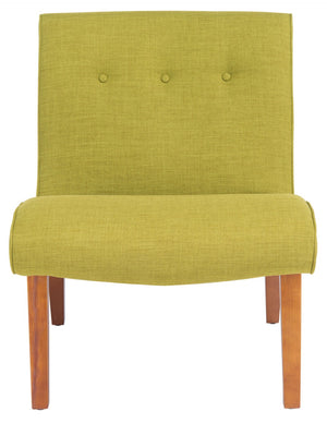 Safavieh Mandell Accent Chair In Sweet Pea Green – Mid-Century Modern Design With Button-Tufted Backrest MCR4552E