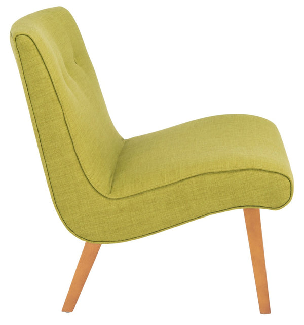 Safavieh Mandell Accent Chair In Sweet Pea Green – Mid-Century Modern Design With Button-Tufted Backrest MCR4552E