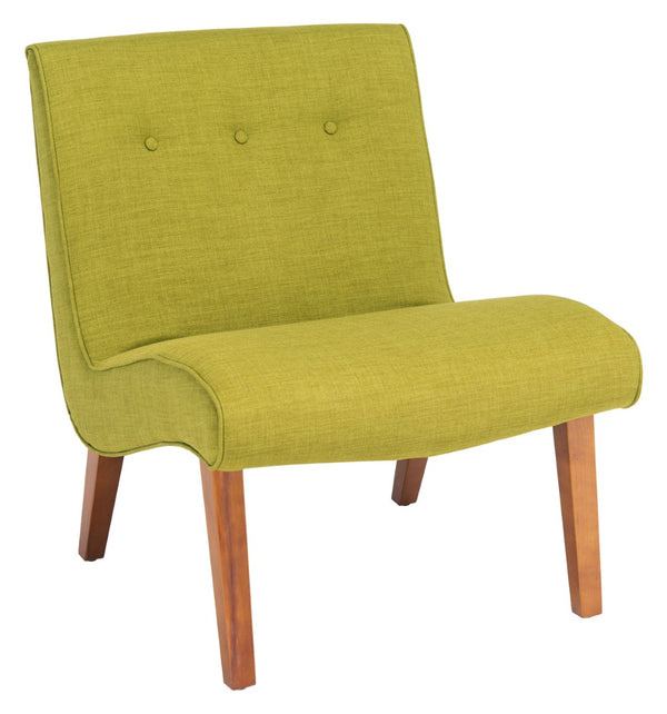 Safavieh Mandell Accent Chair In Sweet Pea Green – Mid-Century Modern Design With Button-Tufted Backrest MCR4552E