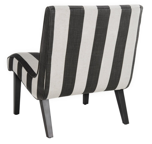 Safavieh Mandell Accent Chair - Mid-Century Modern Design With Button-Tufted Back For Stylish Home Decor Black / White MCR4552F
