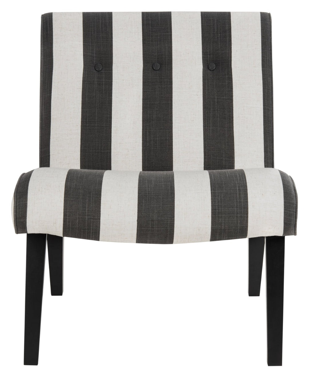 Safavieh Mandell Accent Chair - Mid-Century Modern Design With Button-Tufted Back For Stylish Home Decor Black / White MCR4552F