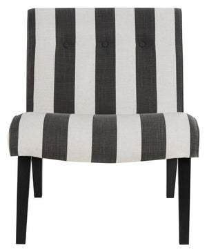 Safavieh Mandell Accent Chair - Mid-Century Modern Design With Button-Tufted Back For Stylish Home Decor Black / White MCR4552F