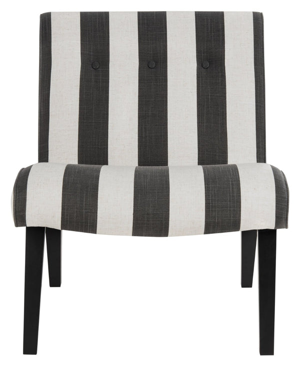 Safavieh Mandell Accent Chair - Mid-Century Modern Design With Button-Tufted Back For Stylish Home Decor Black / White MCR4552F