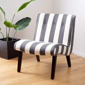 Safavieh Mandell Accent Chair - Mid-Century Modern Design With Button-Tufted Back For Stylish Home Decor Black / White MCR4552F