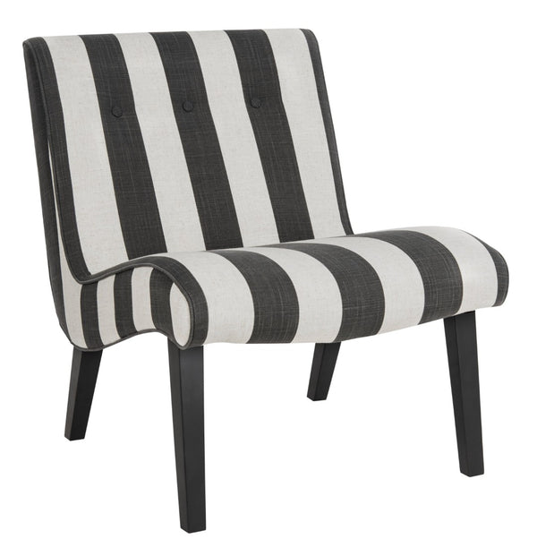 Safavieh Mandell Accent Chair - Mid-Century Modern Design With Button-Tufted Back For Stylish Home Decor Black / White MCR4552F