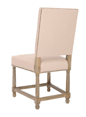 Safavieh Faxon Side Chairs In Taupe - Elegant Linen Upholstery With Sturdy Dark Oak Legs For Any Space Taupe Wood,Fabric,Foam,Metal Mcr4557a-set2