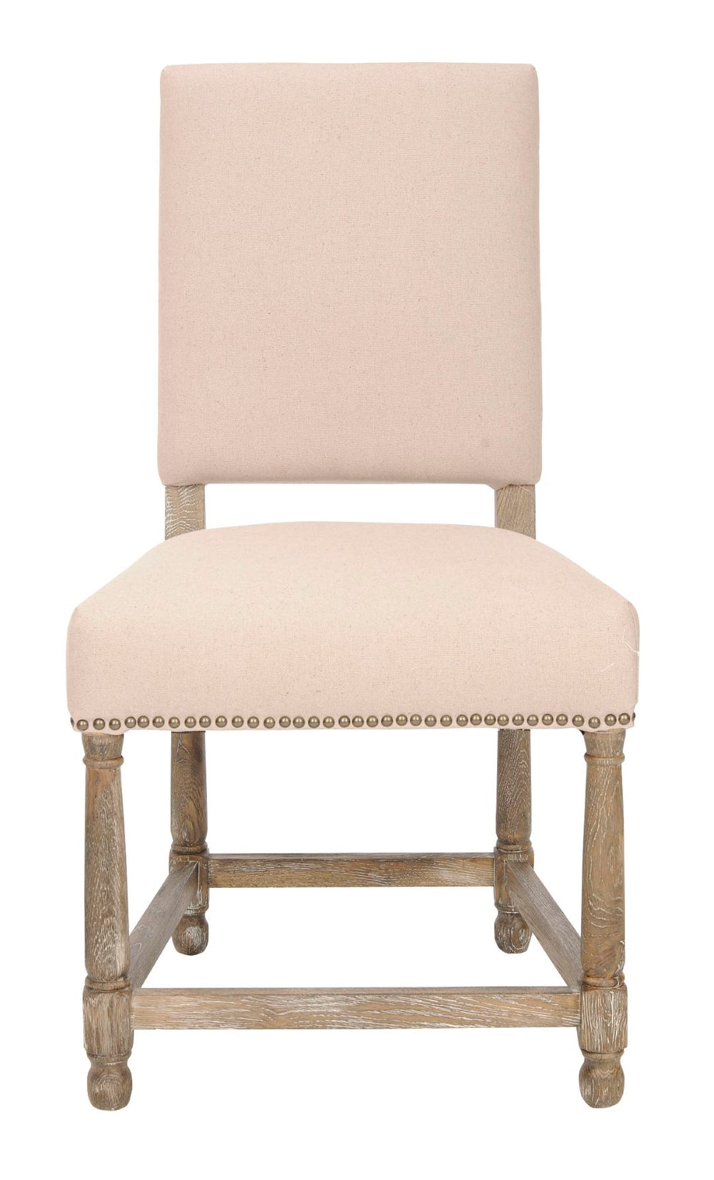 Safavieh Faxon Side Chairs In Taupe - Elegant Linen Upholstery With Sturdy Dark Oak Legs For Any Space Taupe Wood,Fabric,Foam,Metal Mcr4557a-set2