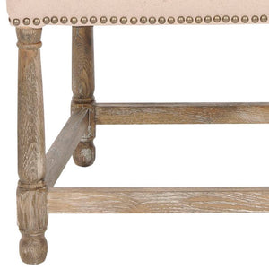 Safavieh Faxon Side Chairs In Taupe - Elegant Linen Upholstery With Sturdy Dark Oak Legs For Any Space Taupe Wood,Fabric,Foam,Metal Mcr4557a-set2