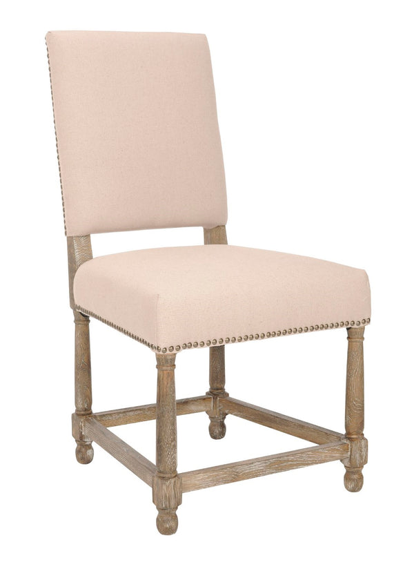Safavieh Faxon Side Chairs In Taupe - Elegant Linen Upholstery With Sturdy Dark Oak Legs For Any Space Taupe Wood,Fabric,Foam,Metal Mcr4557a-set2