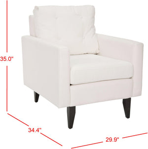 Safavieh Mid Century Modern Caleb Club Chair – Elegant Design, Plush Comfort, Perfect For Any Living Space White MCR4569A