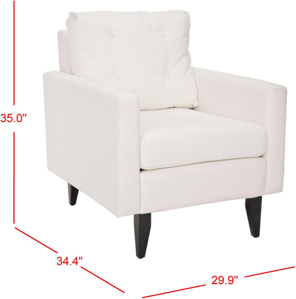 Safavieh Mid Century Modern Caleb Club Chair – Elegant Design, Plush Comfort, Perfect For Any Living Space White MCR4569A