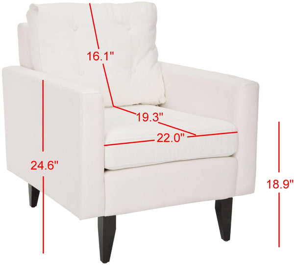 Safavieh Mid Century Modern Caleb Club Chair – Elegant Design, Plush Comfort, Perfect For Any Living Space White MCR4569A
