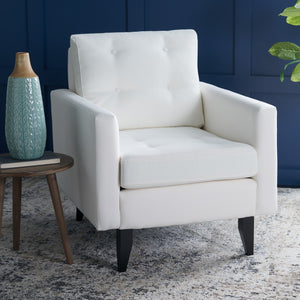 Safavieh Mid Century Modern Caleb Club Chair – Elegant Design, Plush Comfort, Perfect For Any Living Space White MCR4569A