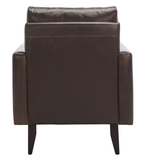 Safavieh Mid Century Modern Caleb Club Chair – Elegant Design, Plush Comfort, Perfect For Any Living Space Antique Brown MCR4569C