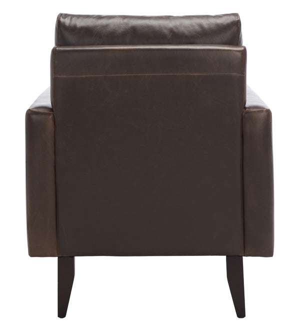 Safavieh Mid Century Modern Caleb Club Chair – Elegant Design, Plush Comfort, Perfect For Any Living Space Antique Brown MCR4569C