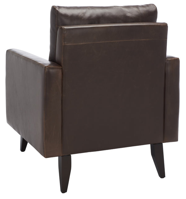 Safavieh Mid Century Modern Caleb Club Chair – Elegant Design, Plush Comfort, Perfect For Any Living Space Antique Brown MCR4569C